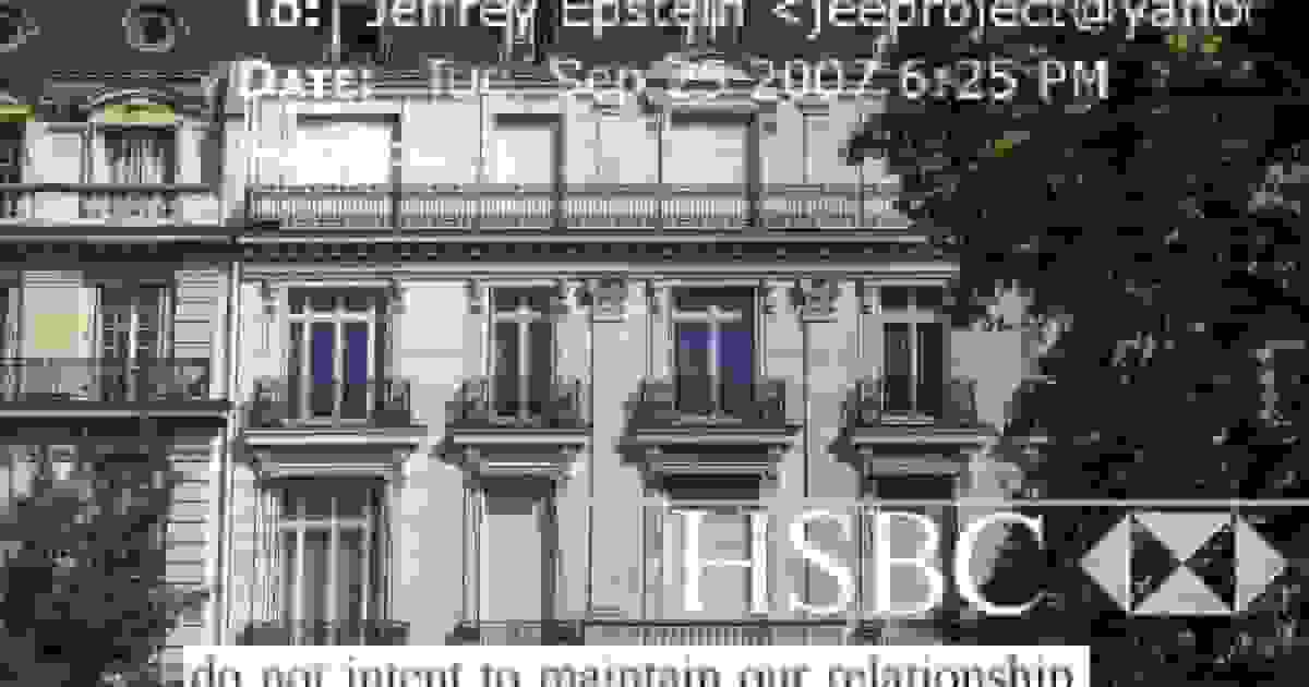 بسته شدن حساب جفری اپشتاین در شعبه HSBC فرانسه به دلیل فعالیت مشکوک