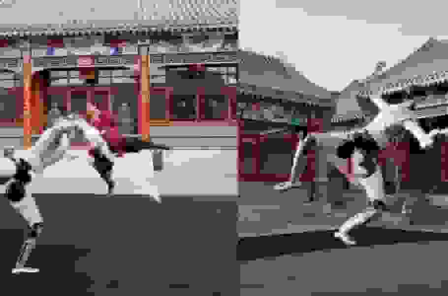 ربات لینگهو چونگ با شمشیر؛ اجرای حرکات رزمی چینی در سال نو