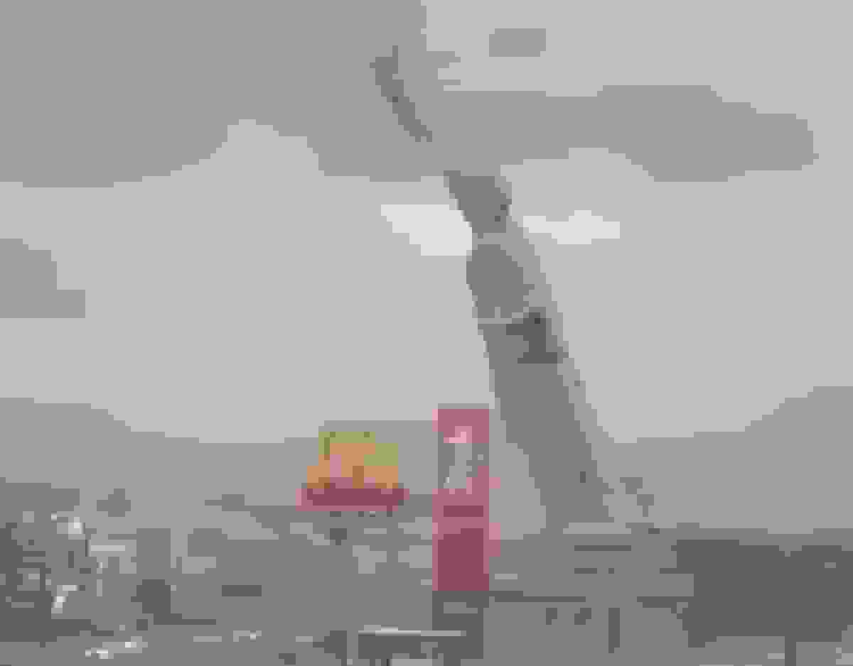 سقوط ماکت مجسمه آزادی در برزیل بر اثر طوفان