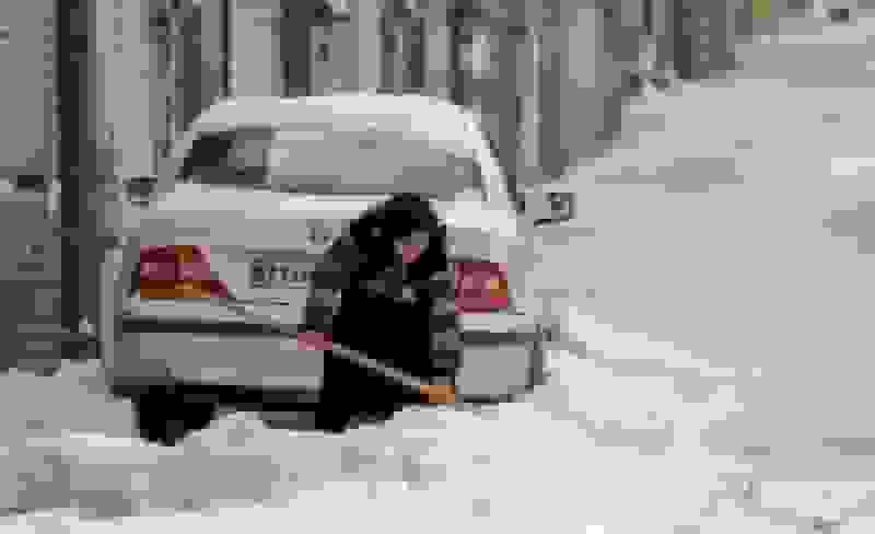 بارش برف در همدان