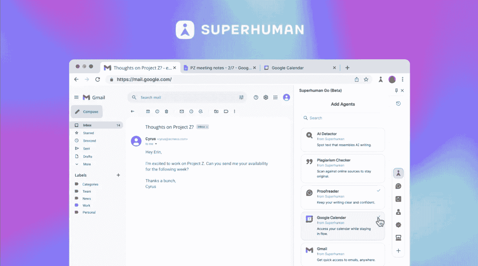 گرامرلی پس از خرید Superhuman نام خود را به Superhuman تغییر می‌دهد