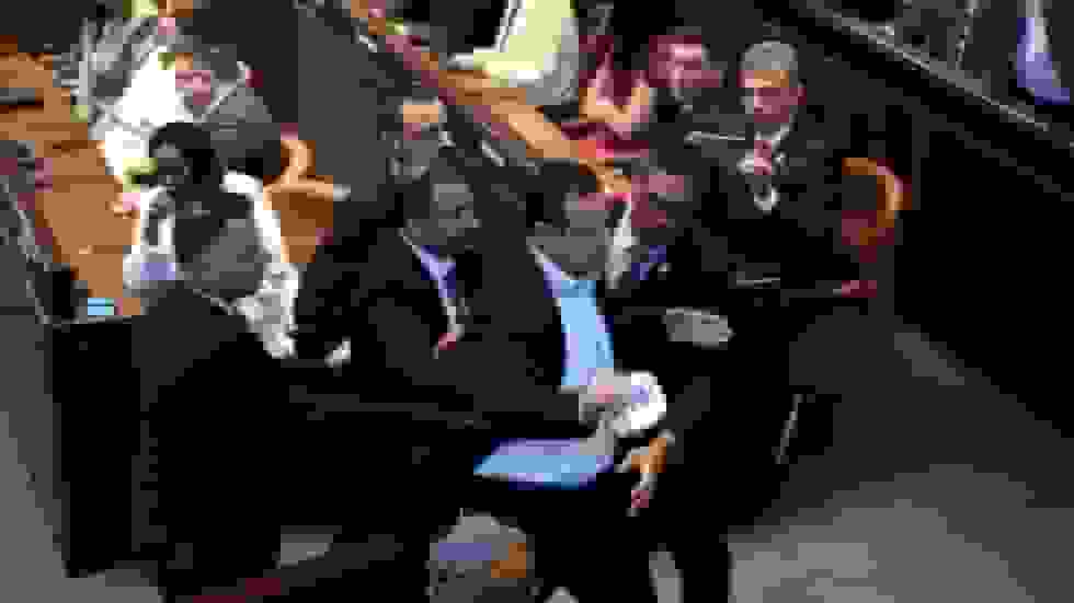 سیاستمداران اپوزیسیون اسرائیل سخنرانی ترامپ در کنست را قطع کردند