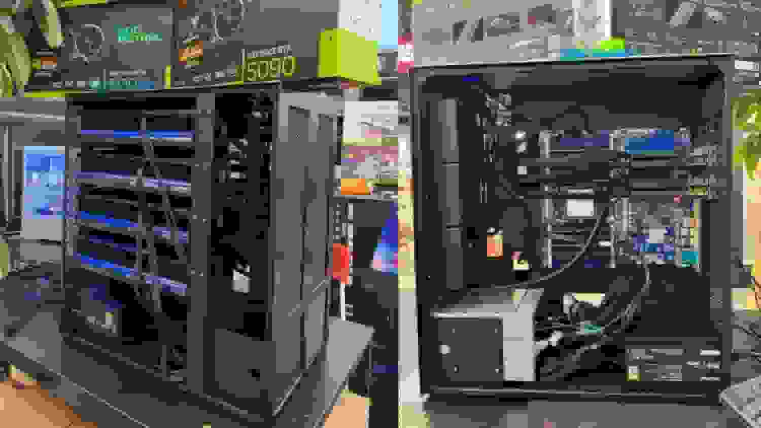 سیستم قدرتمند کامپیوتری با چهار کارت گرافیک RTX 5090