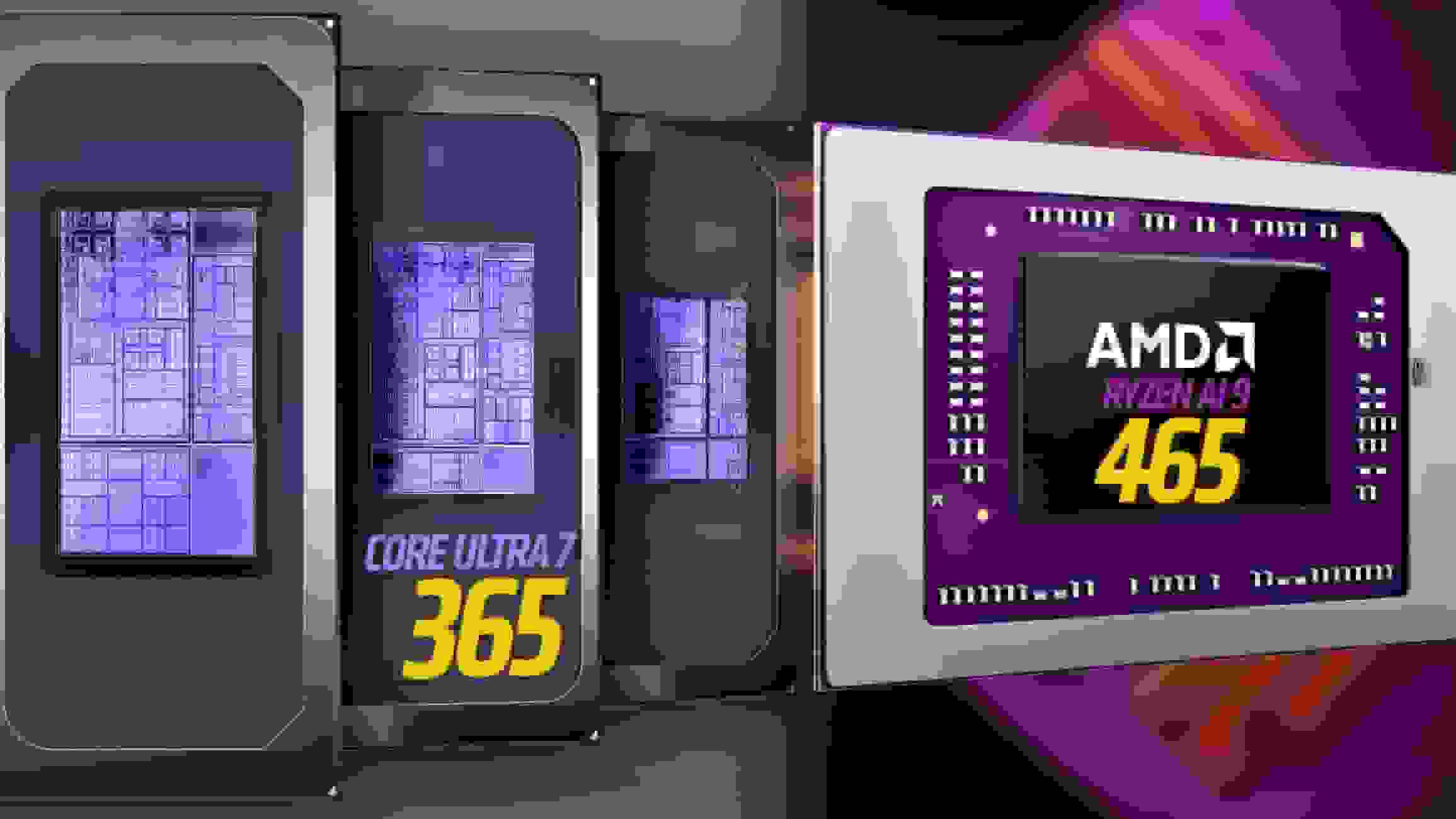 مقایسه پردازنده‌های لپ‌تاپی اینتل و AMD: Core Ultra 7 365 در برابر Ryzen AI 9 465