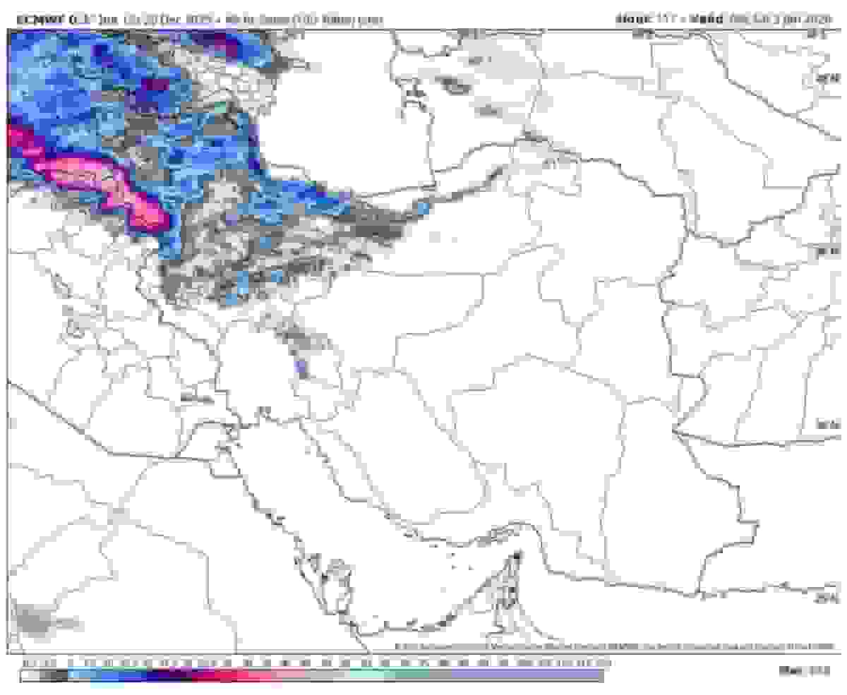 بارش شدید برف و باران در ۲۰ استان کشور از پنجشنبه