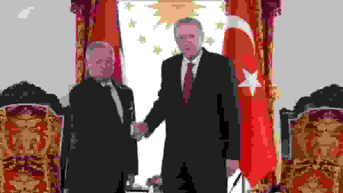 دیدار اردوغان با شاه اردن در کاخ دلماباغچه استانبول