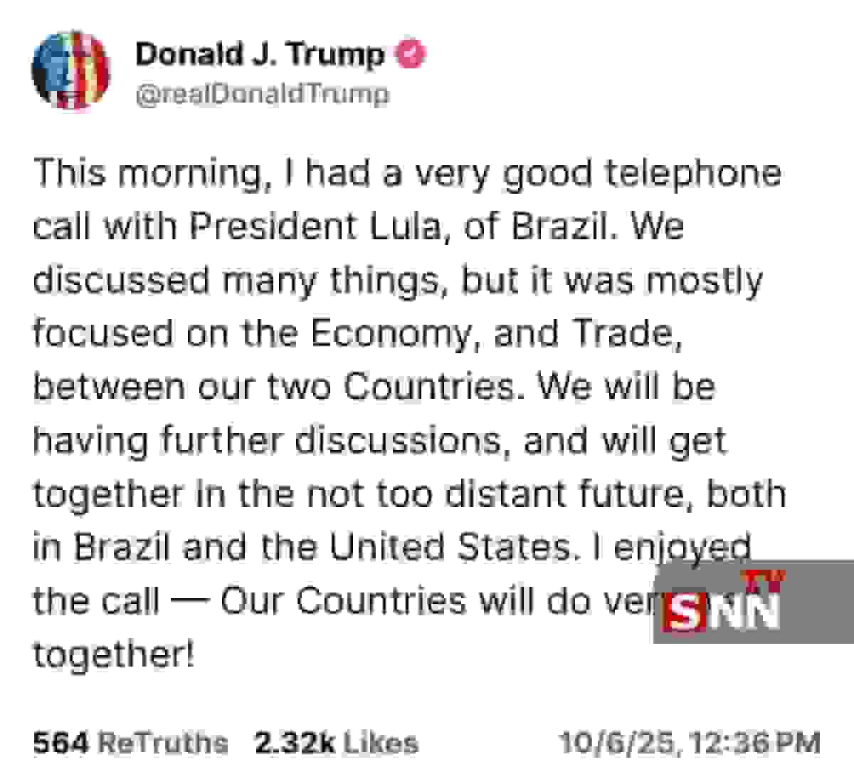 تماس تلفنی ترامپ با رئیسجمهور برزیل