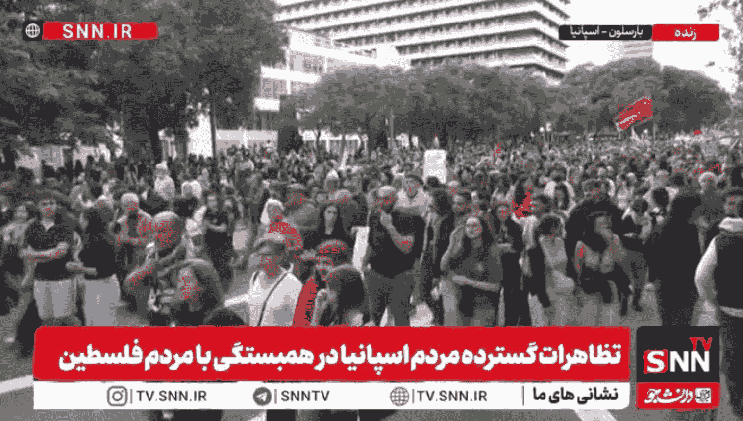 تظاهرات گسترده مردم اسپانیا در حمایت از فلسطین