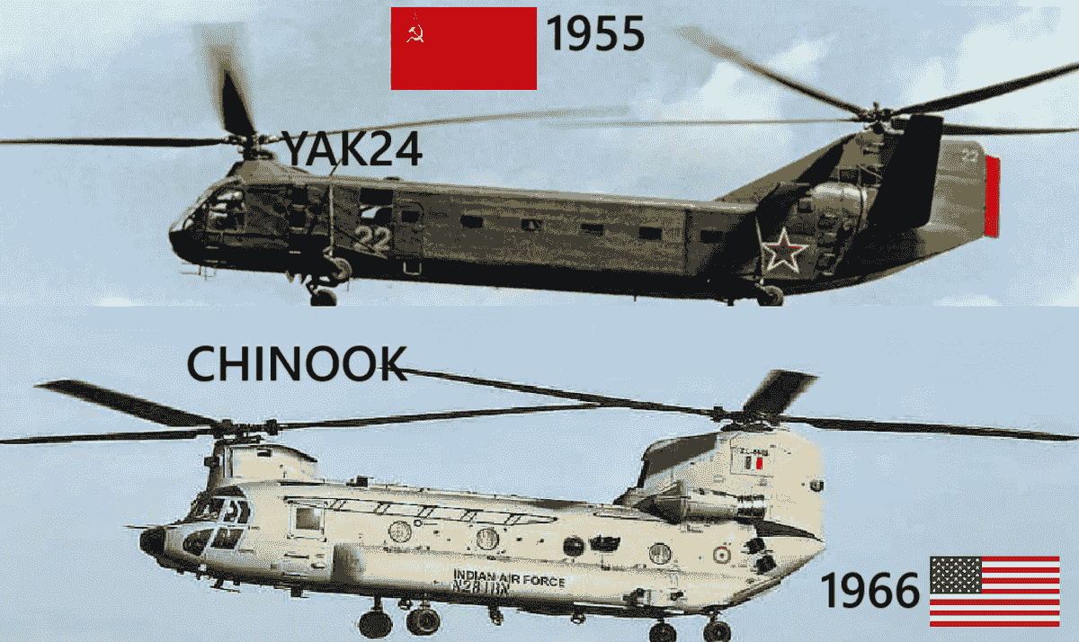 هلیکوپتر چینوک آمریکا و الهام‌گیری از مدل روسی یاک-۲۴