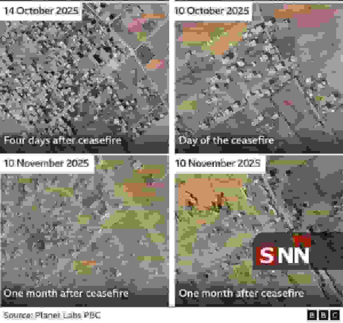 بی‌بی‌سی: تخریب ۱۵۰۰ ساختمان در غزه توسط ارتش اسرائیل پس از آتش‌بس