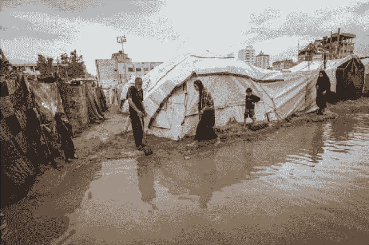 شرایط بحرانی در غزه به دلیل سرما و بارندگی شدید