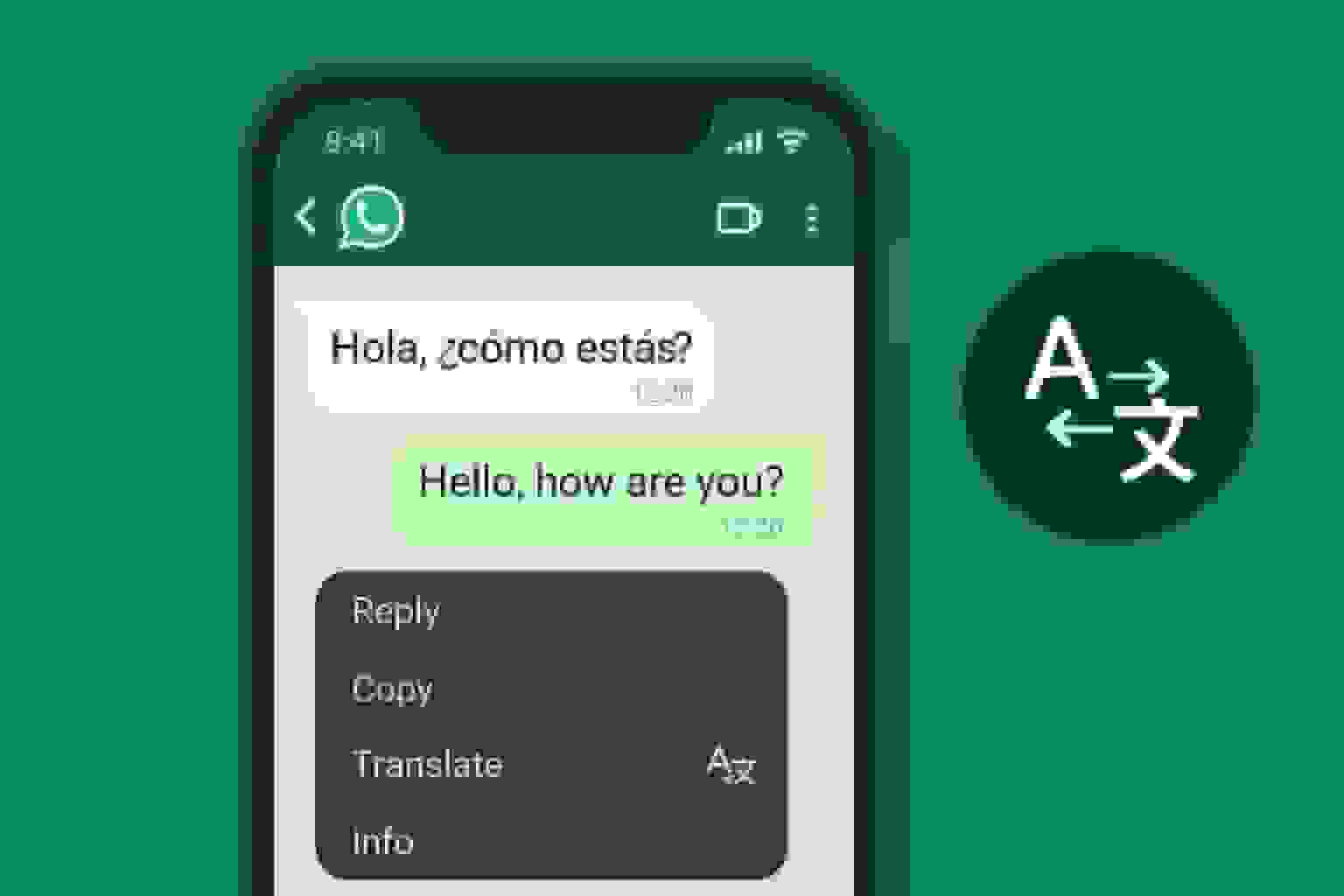 واتس‌اپ آیفون به قابلیت ترجمه با پشتیبانی از 21 زبان مجهز شد