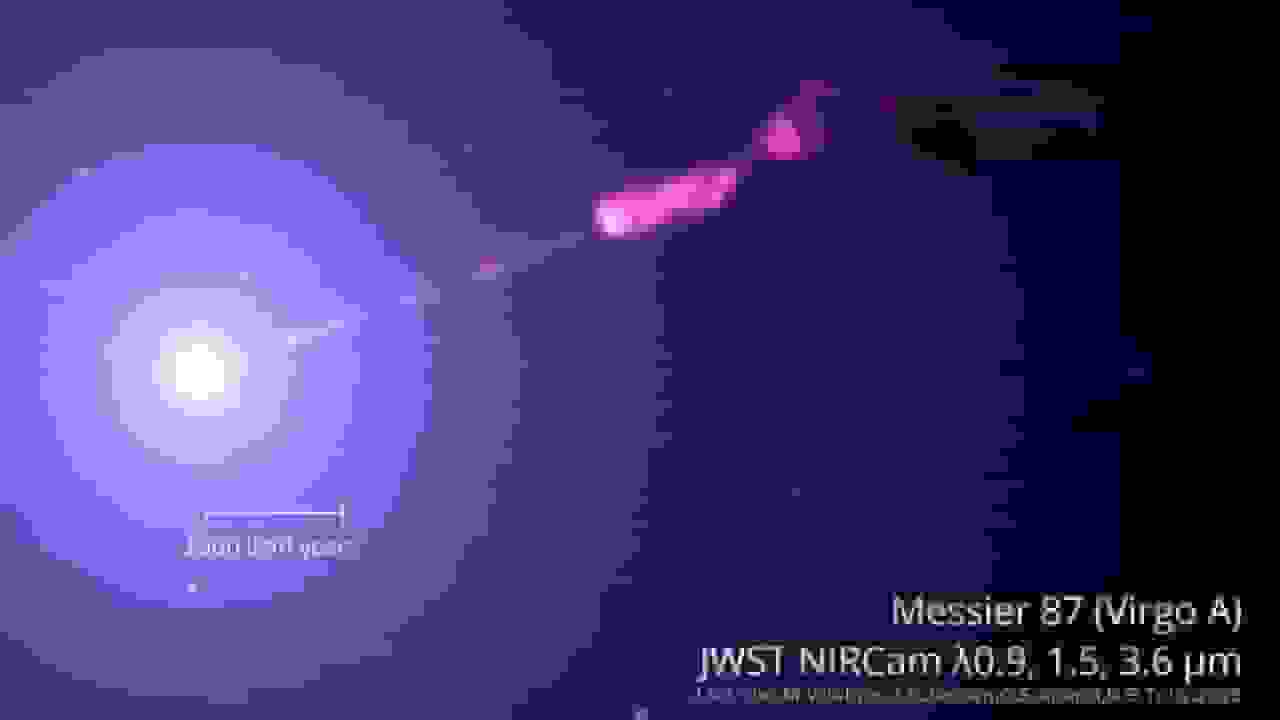 تلسکوپ جیمز وب تصویر خیره‌کننده‌ای از فوران ذرات سیاه‌چاله M87* منتشر کرد