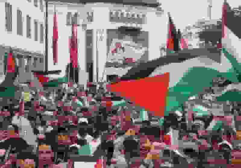 تظاهرات ضدصهیونیستی در مغرب در محکومیت نقض آتشبس توسط رژیم اسرائیل