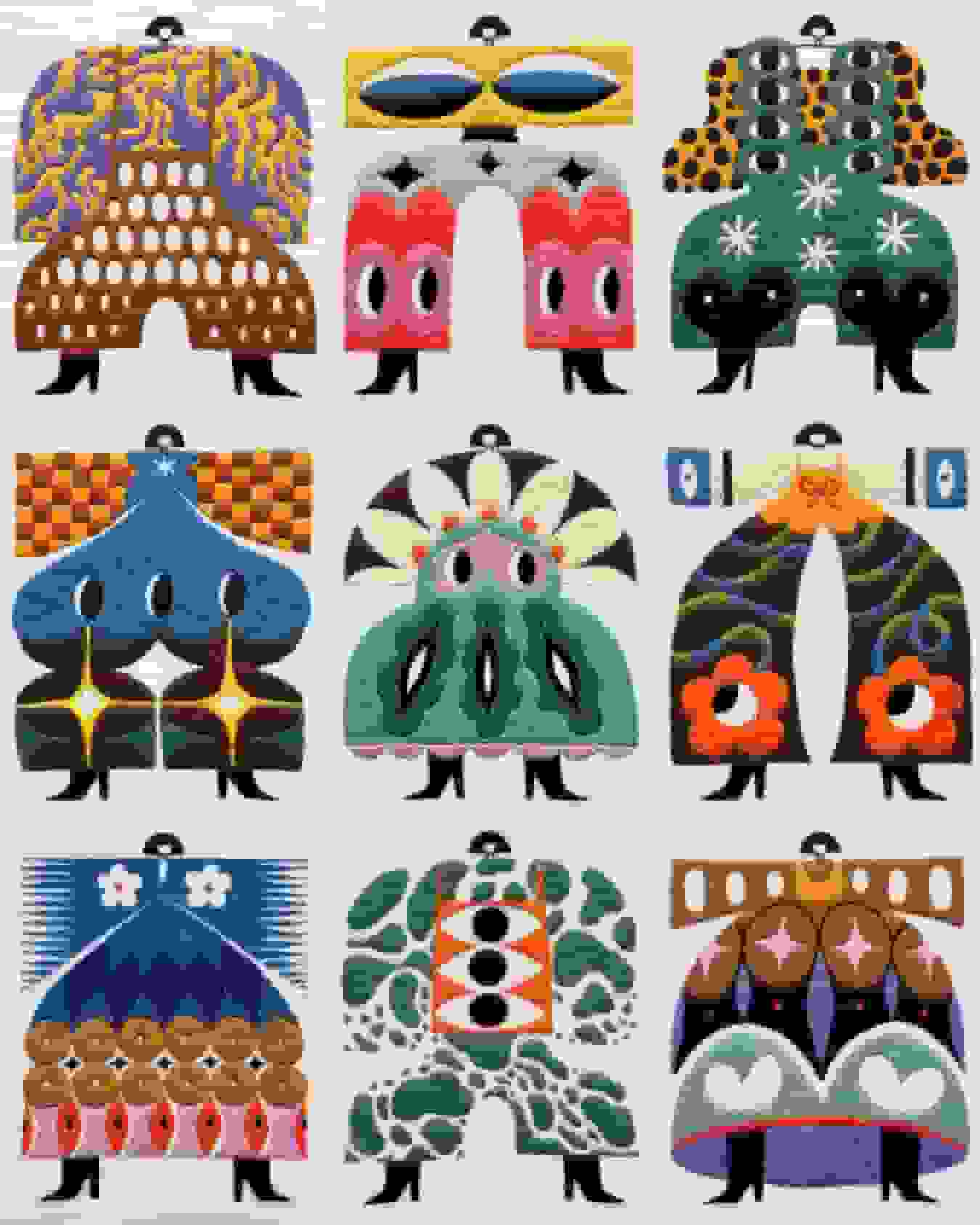 ایرنه ساپوترا لباس‌های پیچیده و بازیگوش در گلدوزی‌های رنگارنگ خلق می‌کند