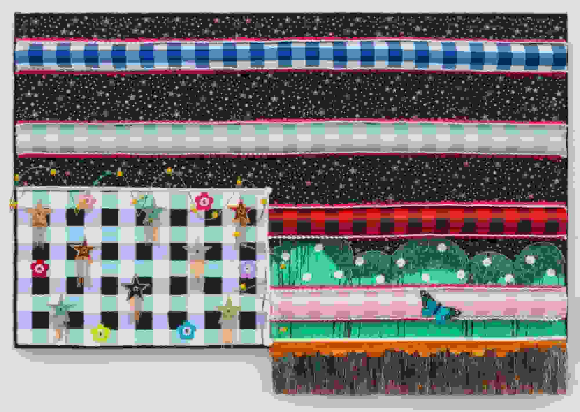 ویکتوریا داگر پرچم آمریکا را با زرق و برق و منگوله بازتفسیر می‌کند