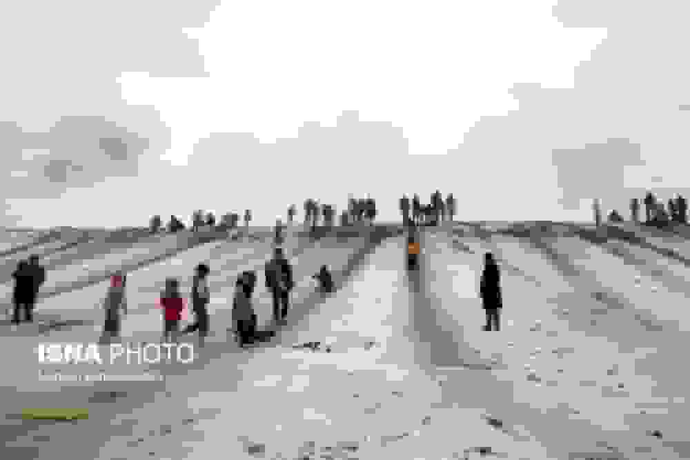 تفریح مردم در ارتفاعات برفی مشهد پس از بارش شدید برف