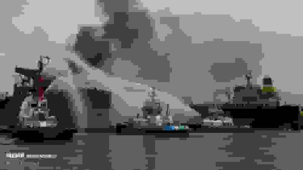 ۳ کشته در آتشسوزی کشتی کانتینری در مالزی