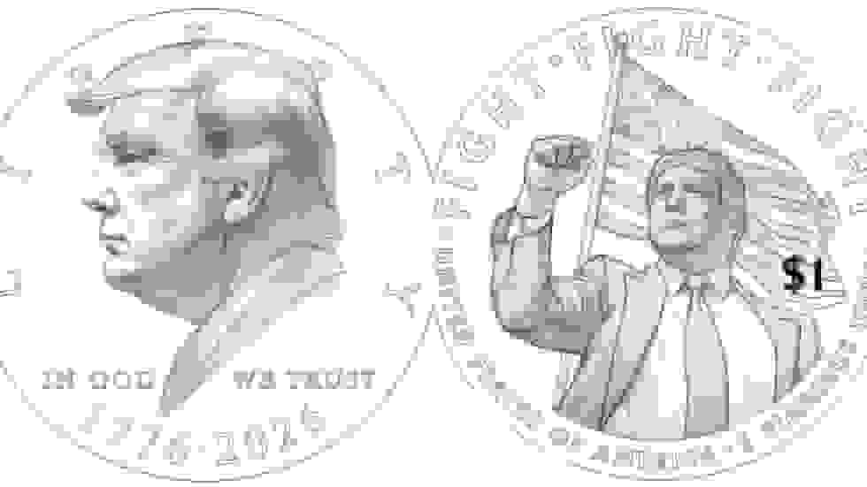 خزانهداری آمریکا طرح اولیه سکه با تصویر ترامپ را منتشر کرد