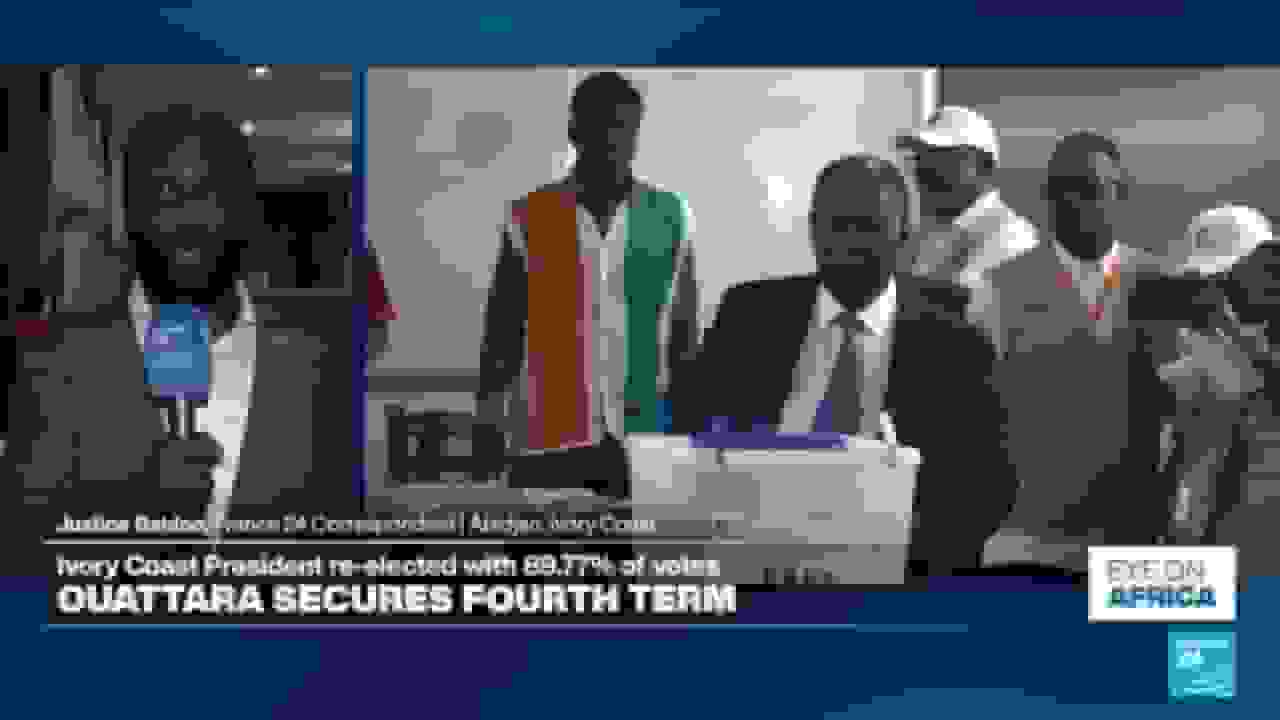 ساحل عاج: الواتارا با ۸۹.۷۷ درصد آرا دوباره انتخاب شد، آرامش پس از انتخابات حاکم است