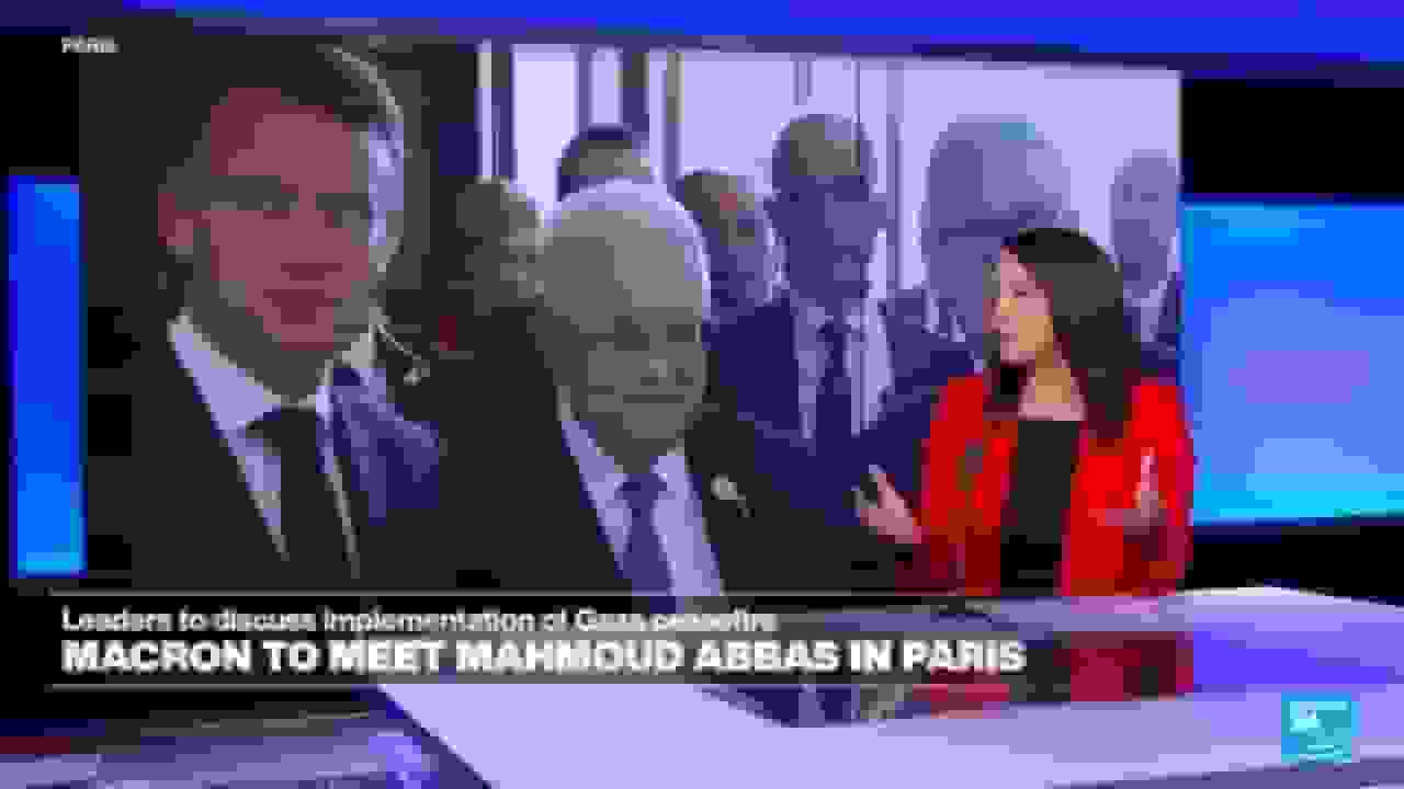 دیدار ماکرون با محمود عباس در پاریس برای بحث درباره آتشبس غزه