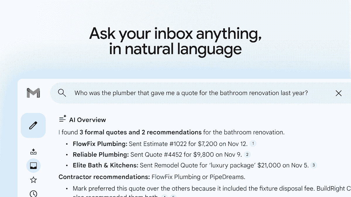 جیمیل در حال دریافت بهروزرسانی جامعی با هوش مصنوعی جمینی است