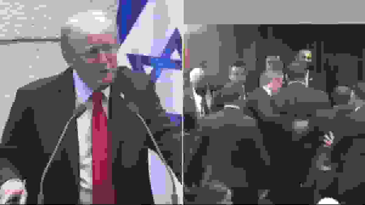 درگیری در حین سخنرانی ترامپ در کنست اسرائیل