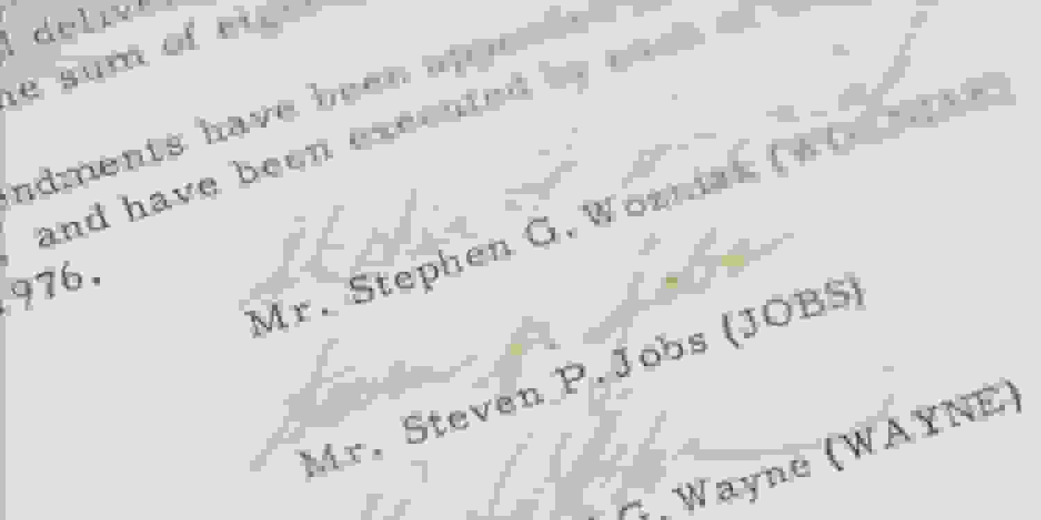 اسناد تأسیس اپل در مزایده با ارزشگذاری ۴ میلیون دلار